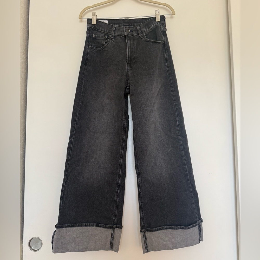 Gap Black High Rise Stride Wide-Leg Jeans Size 27/4P